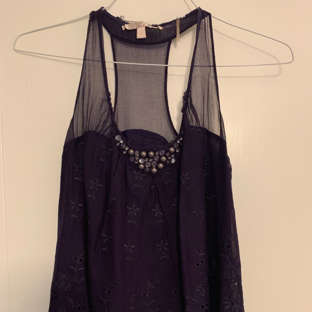 Rebecca Taylor Purple Eyelet Tank Size 2